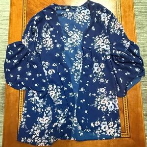 Floral Blue Women's Top
